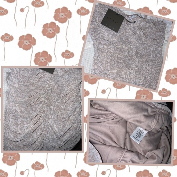 Nwt LE LIS COLLECTION BLUSH/WHITE FLORAL MESH DRESS MED - Picture 5 of 5